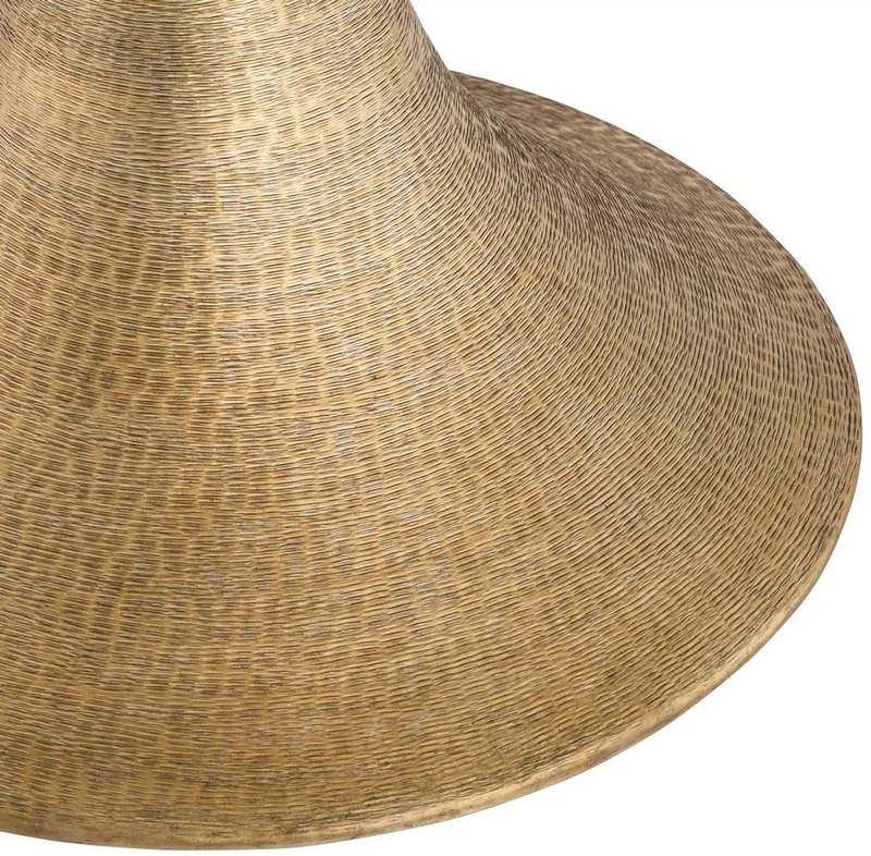 Casa Padrino Luxus Esstisch Naturfarben / Messing Ø 140 x H. 76 cm - Runder Küchentisch - Luxus Esszimmer Möbel