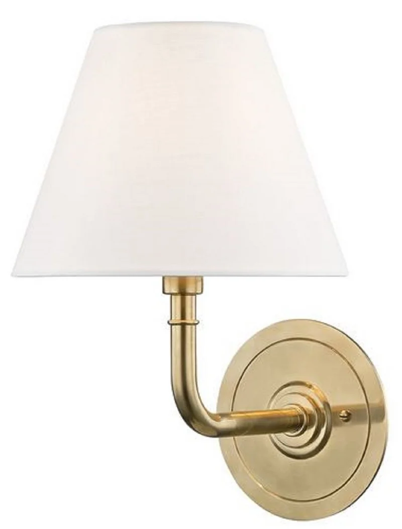 Casa Padrino Luxus Wandleuchte Antik Messing / Weiß 20,3 x 24,1 x H. 28,6 cm - Hotel & Restaurant Wandlampe