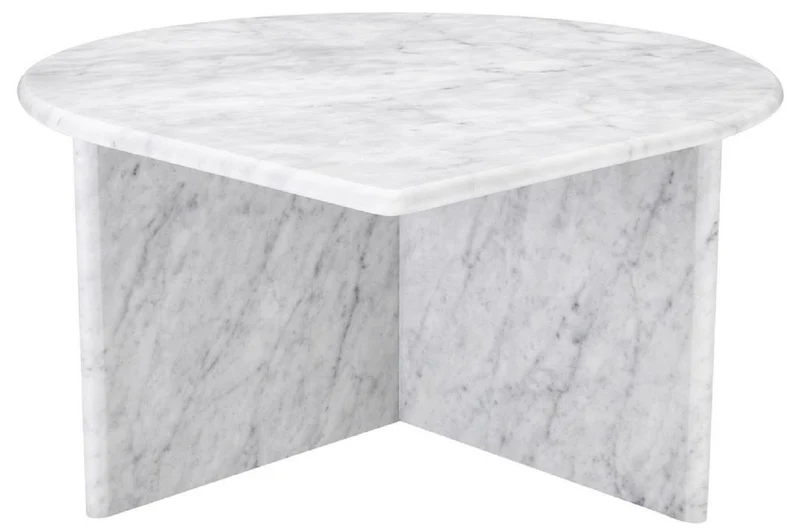 Casa Padrino Luxus Couchtisch Set Weiß - 3 Wohnzimmertische aus hochwertigem Carrara Marmor - Luxus Möbel