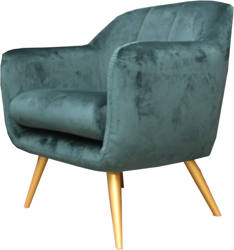 Casa Padrino Retro Salon Sessel Grün / Gold - Cocktailsessel 60er Jahre Stuhl Möbel