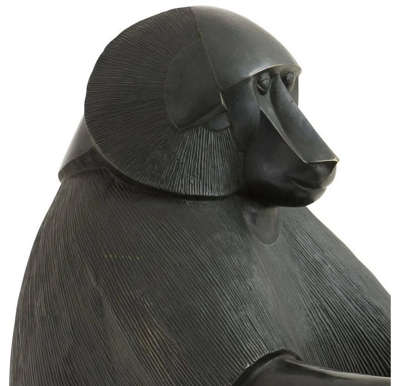 Casa Padrino Luxus Art Deco Bronze Tischleuchte Affe Pavian Bronzefarben / Gold 49 x 60 x H. 60 cm - Art Deco Wohnzimmer Lampe - Luxus Qualität