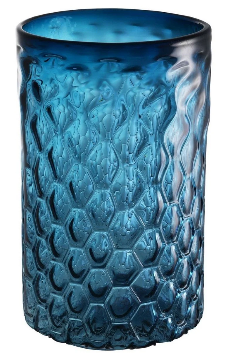 Casa Padrino Luxus Glas Kerzenleuchter Blau Ø 27 x H. 44 cm - Hotel & Restaurant Deko Accessoires