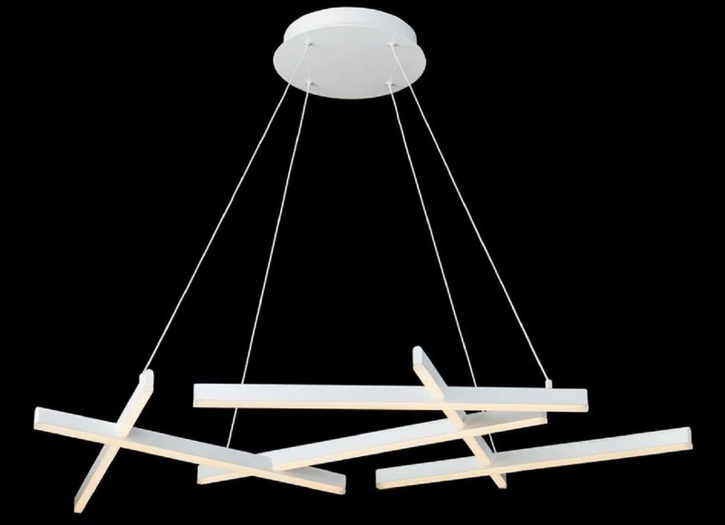 Casa Padrino Designer LED Hängeleuchte Weiß 101 x 66 x H. 5,5 cm - Luxus Kollektion