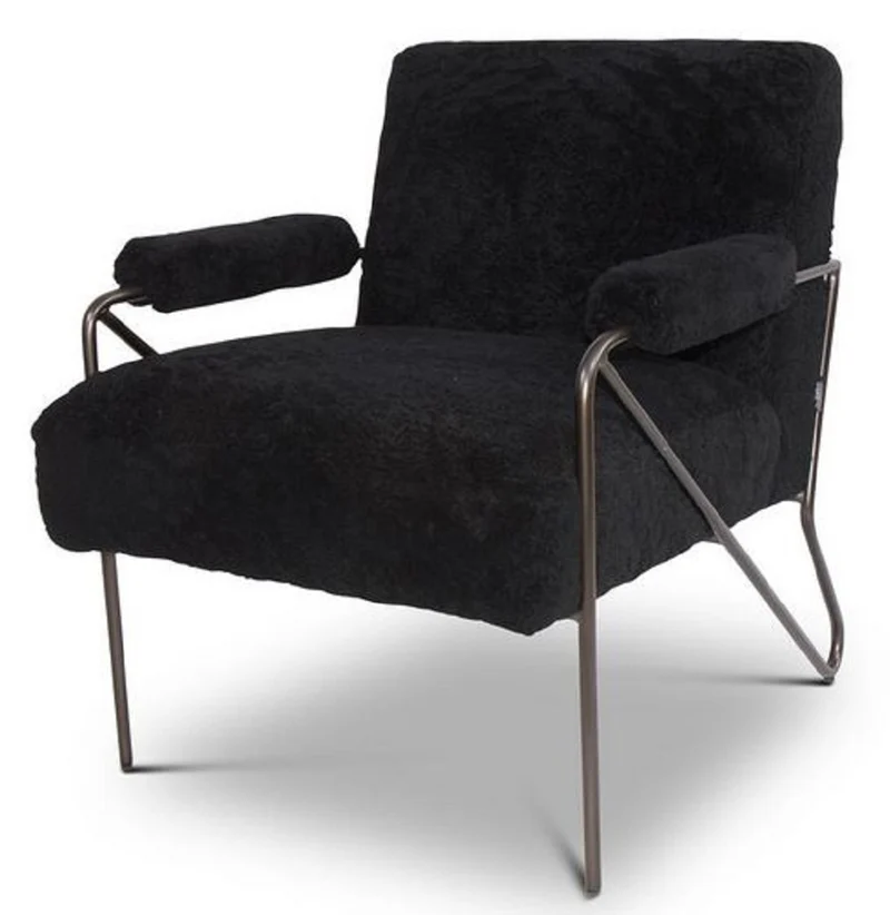 Casa Padrino Designer Sessel Schwarz 69 x 78 x H. 78 cm - Wohnzimmer Sessel - Wohnzimmer Möbel - Luxus Qualität