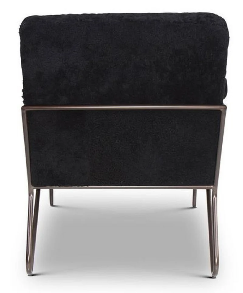 Casa Padrino Designer Sessel Schwarz 69 x 78 x H. 78 cm - Wohnzimmer Sessel - Wohnzimmer Möbel - Luxus Qualität