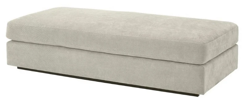 Casa Padrino Luxus Wohnzimmer Fußhocker Sandfarben / Schwarz 178 x 83 x H. 40 cm - Luxus Qualität