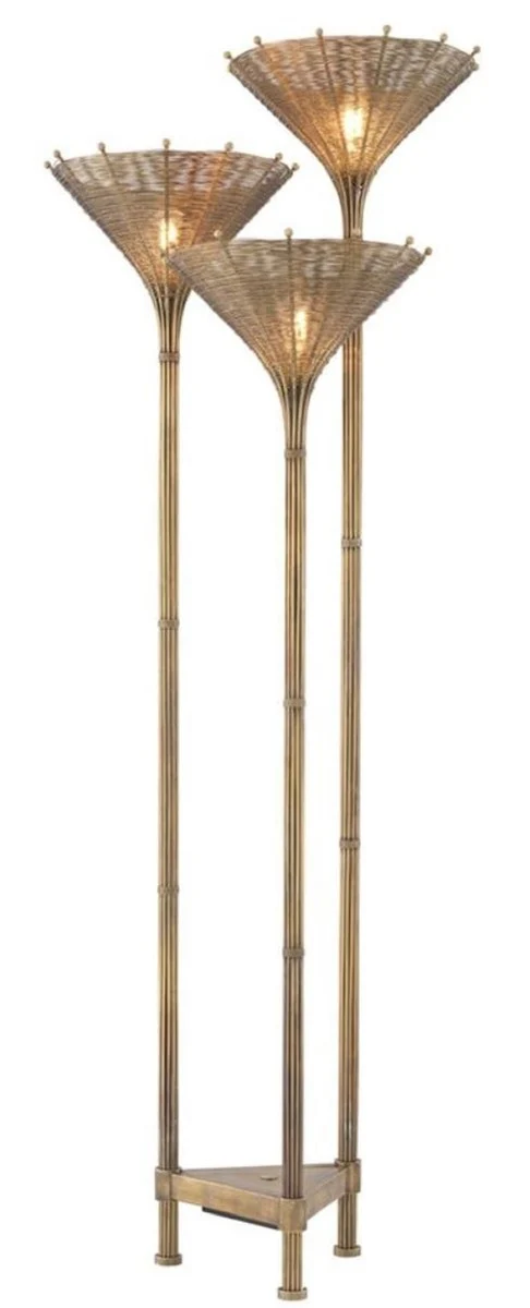 Casa Padrino Luxus Stehleuchte Vintage Messingfarben 70 x 70 x H. 197 cm - Hotel & Restaurant Stehlampe