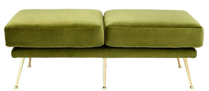 Casa Padrino Luxus Sitzbank Grün / Messingfarben 125 x 58 x H. 45 cm - Luxus Möbel