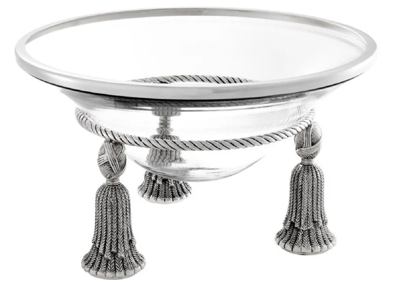 Casa Padrino Luxus Schüssel Antik Silber Ø 36 x H. 21 cm - Hotel & Restaurant Deko Accessoires