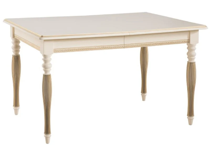 Casa Padrino Luxus Barock Esszimmer Set Creme / Gold / Orange - Ausziehbarer Küchentisch mit 4 Esszimmerstühlen - Esszimmermöbel im Barockstil
