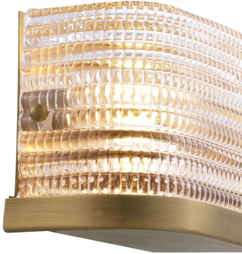 Casa Padrino Luxus Wandleuchte Antik Messingfarben 29,5 x 11,5 x H. 12,5 cm - Wohnzimmerlampe mit Glas Lampenschirm