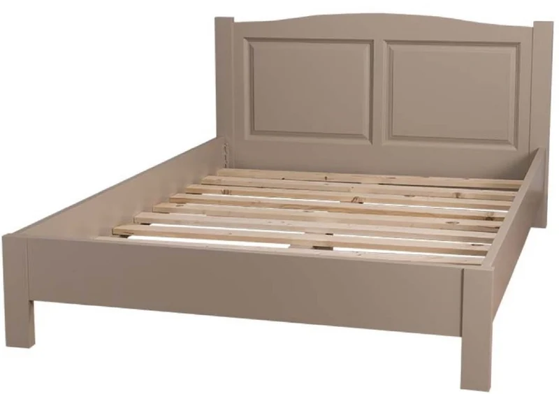 Casa Padrino Landhausstil Bett Taupe 160 x 200 cm - Massivholz Doppelbett - Landhausstil Schlafzimmermöbel