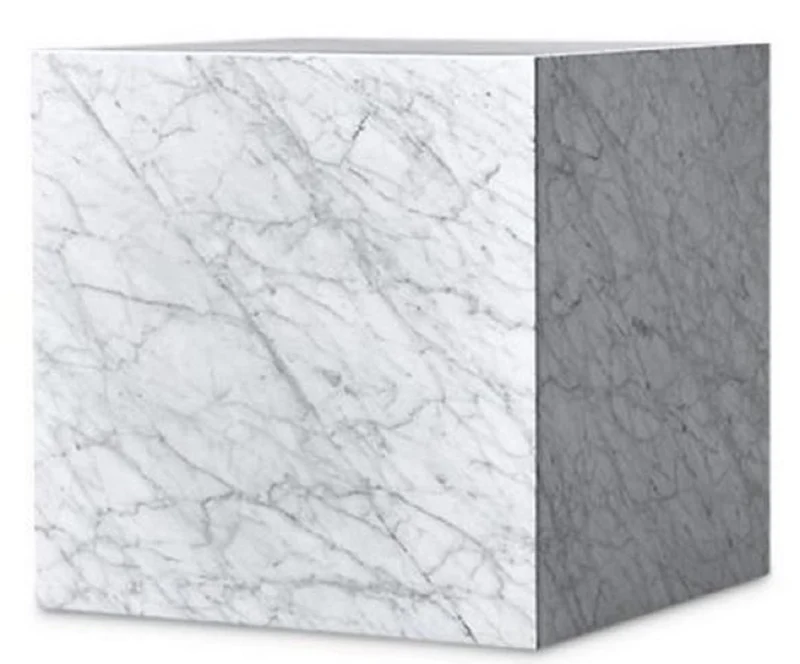 Casa Padrino Luxus Beistelltisch Weiß 48 x 48 x H. 55 cm - Quadratischer Wohnzimmertisch aus Carrara Marmor - Marmortisch - Luxus Qualität