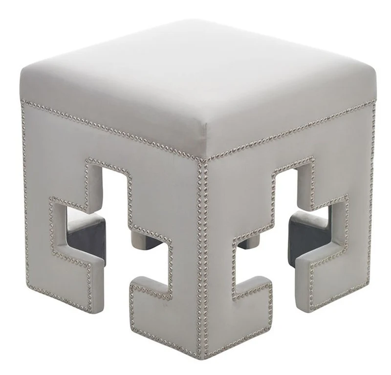Casa Padrino Luxus Sitzhocker Eckig Cross H46.5 x 48 cm - Luxus Qualität - ALLE FARBEN - Neo Classic Vintage Style Hocker - Möbel