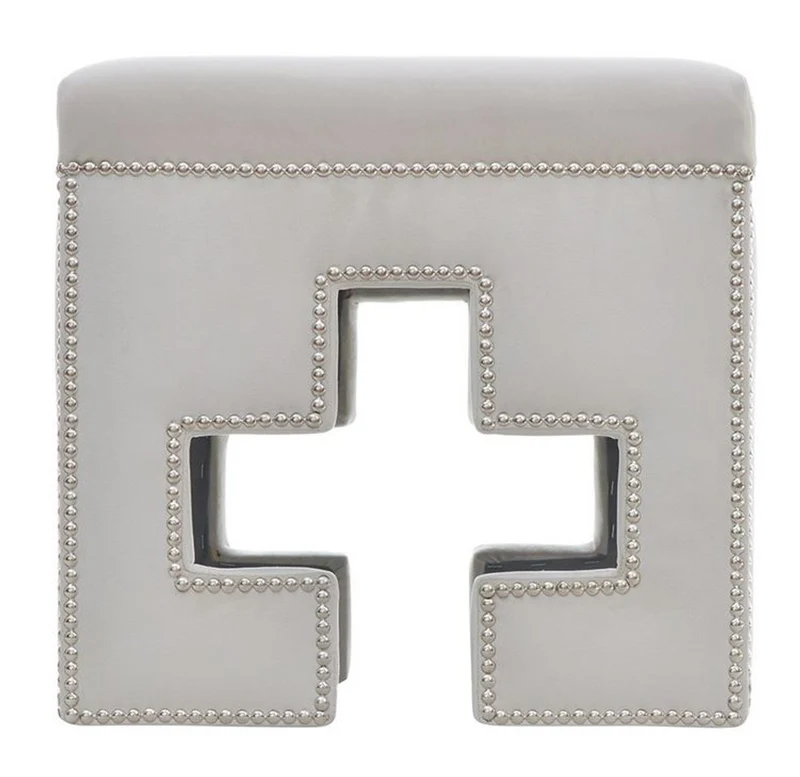 Casa Padrino Luxus Sitzhocker Eckig Cross H46.5 x 48 cm - Luxus Qualität - ALLE FARBEN - Neo Classic Vintage Style Hocker - Möbel