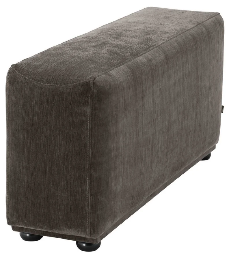 Casa Padrino Luxus Armlehne mit Microfaser Stoff Grau / Schwarz 33 x 109 x H. 55 cm - Wohnzimmer Möbel
