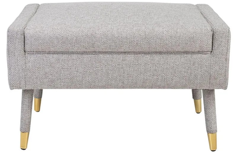 Casa Padrino Luxus Fußhocker Grau / Gold 76 x 62 x H. 46 cm - Wohnzimmer Hocker im Neoklassichen Stil - Designer Wohnzimmermöbel