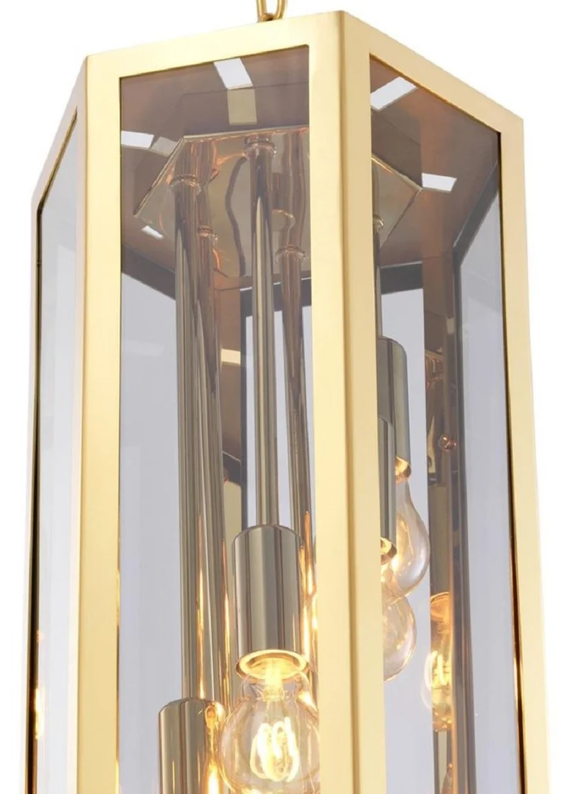 Casa Padrino Luxus Kronleuchter Gold / Grau 23 x 23 x H. 77 cm - Hotel & Restaurant Möbel