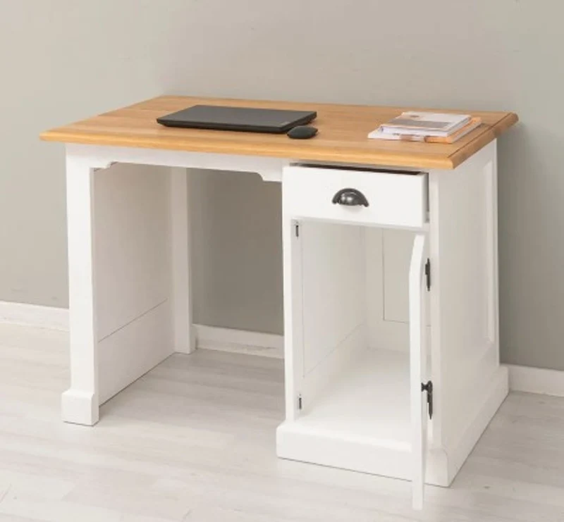Casa Padrino Schreibtisch im Landhausstil mit 1 Tür, 1 Schublade und Eichenholzplatte, 110 x 70 x 78 cm