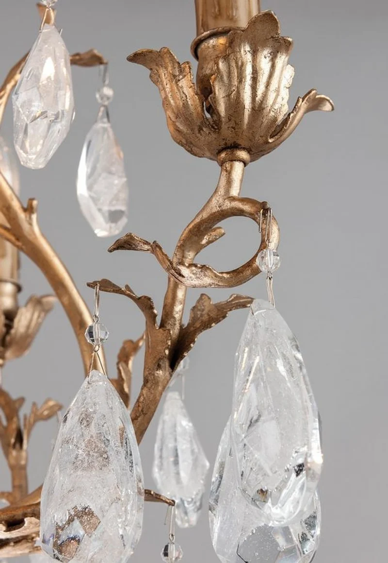 Casa Padrino Luxus Barock Kronleuchter Bronze Ø 118 x H. 171,5 cm - Handgefertigter Schmiedeeisen Kronleuchter mit edlen venezianischem Kristallglas Behängen in Tropfenform