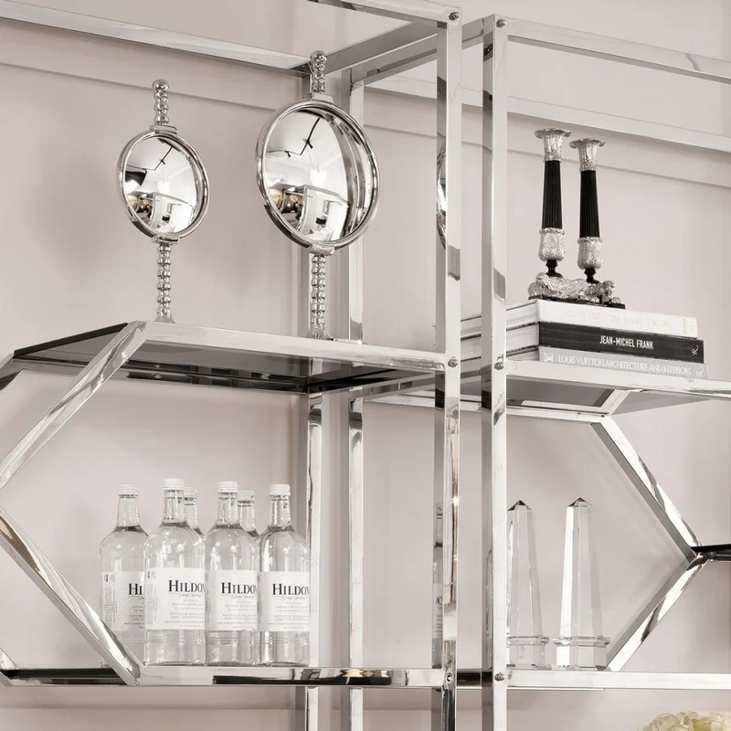 Casa Padrino Luxus Spiegel Set Silber - 2 Tischspiegel mit konvexem Spiegelglas - Deko Accessoires
