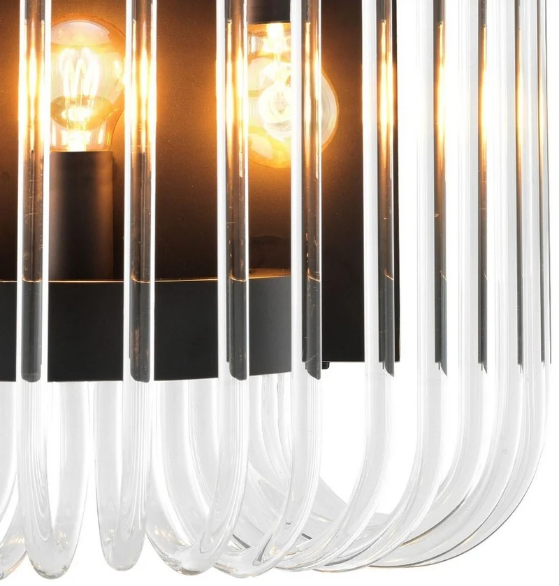 Casa Padrino Luxus Wandleuchte Bronze 40 x 24,5 x H. 35 cm - Edle Wandlampe mit abgerundeten Glasstäbchen - Luxus Kollektion