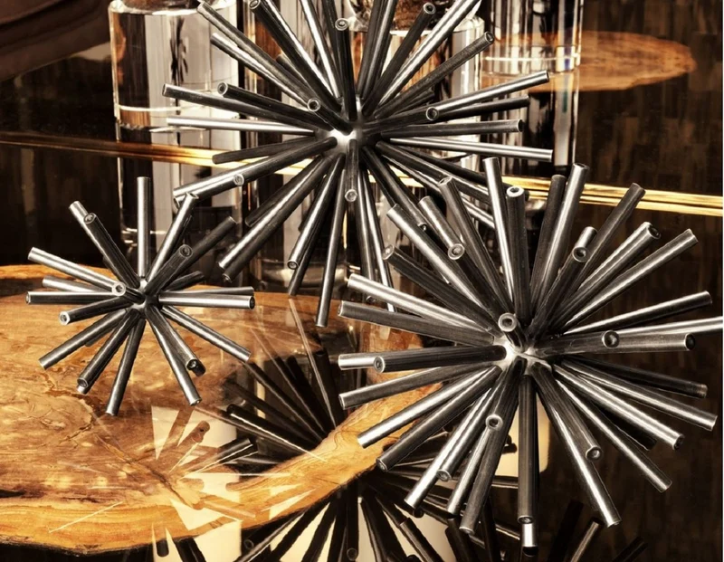 Casa Padrino Luxus Designer Deko Objekte Sterne 3er Set Silber - Moderne Schreibtisch Dekoration