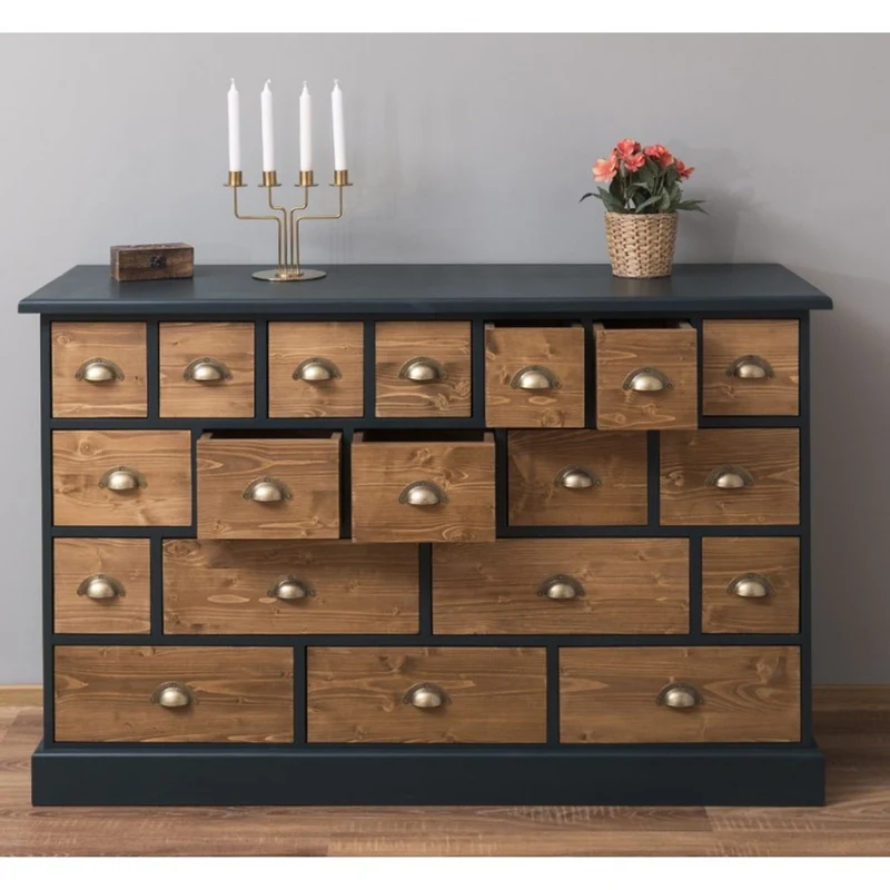 Casa Padrino Landhausstil Kommode mit 19 Schubladen - Büromöbel im Landhausstil