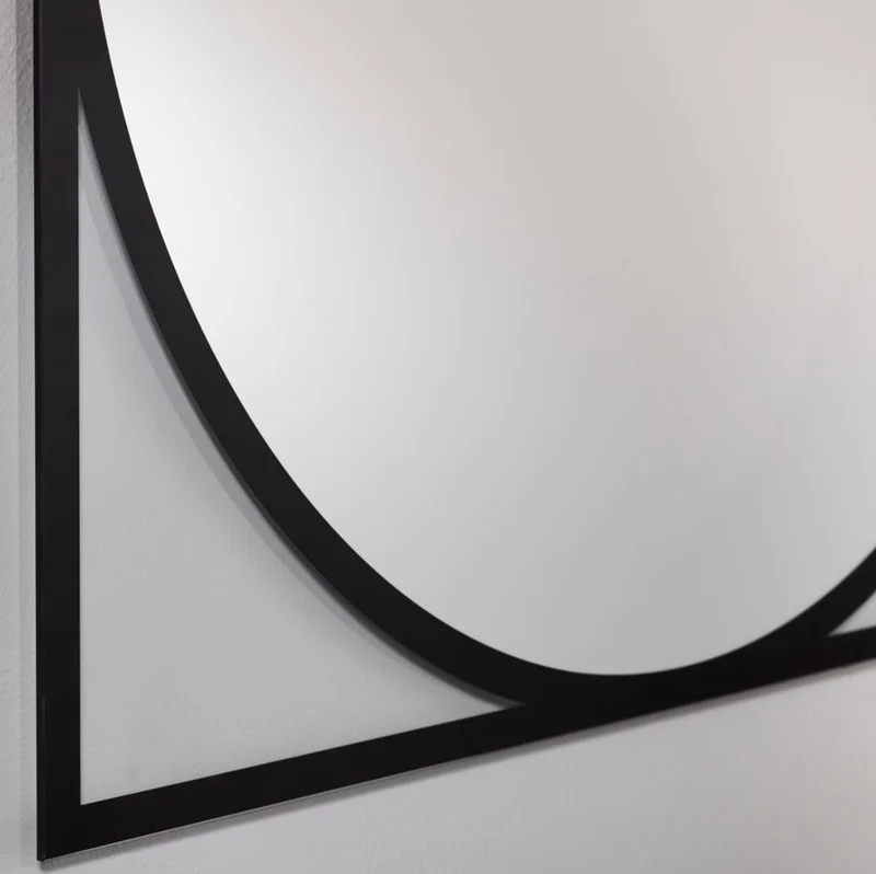 Casa Padrino Luxus Wandspiegel Schwarz 90 x H. 90 cm - Wohnzimmer Spiegel - Garderoben Spiegel - Luxus Kollektion