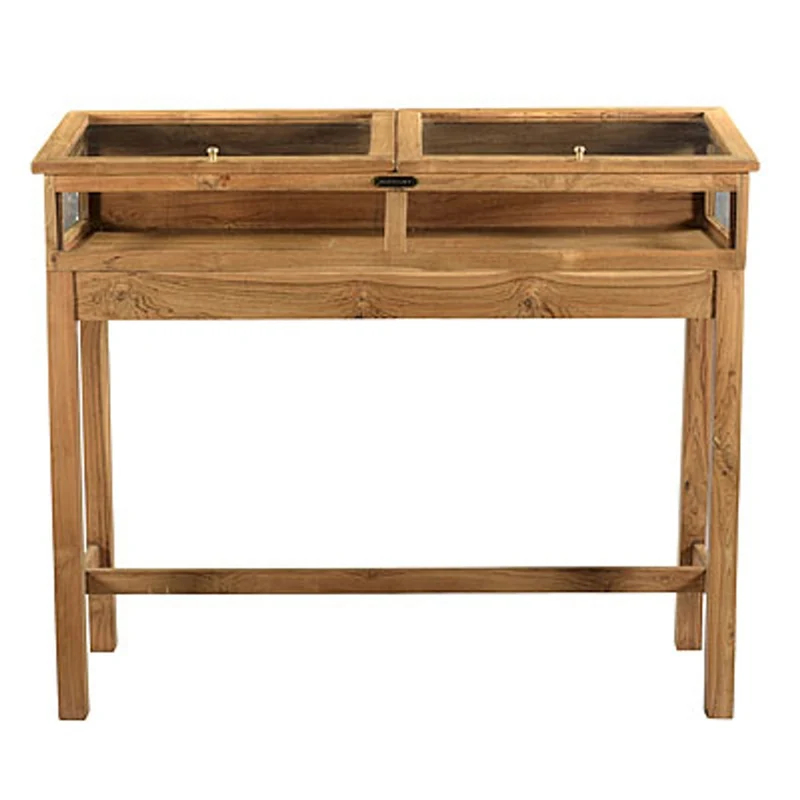 Casa Padrino Ladenvitrine Schaukasten Glasvitrine aus Holz 110 x 40,5 x H94 cm - Möbel Shopeinrichtung Ladeneinrichtung