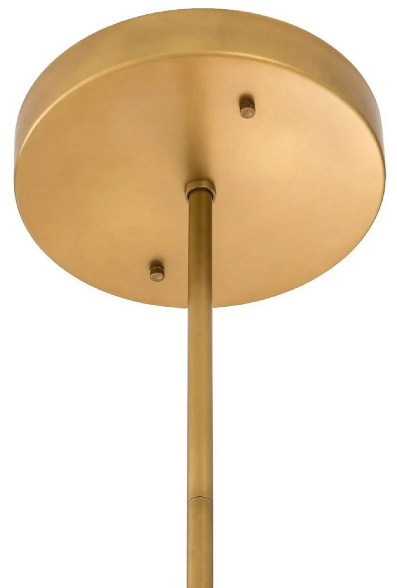 Casa Padrino Luxus LED Kronleuchter Antik Messingfarben Ø 80 x H. 80 cm - Moderner runder Kronleuchter - Luxus Kollektion