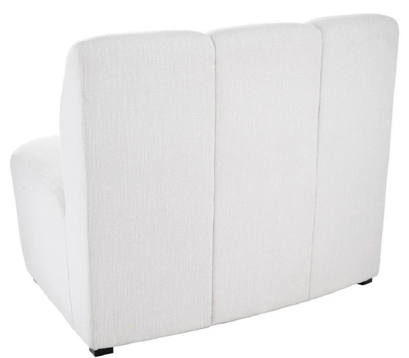 Casa Padrino Luxus Couch Weiß / Schwarz 109 x 95 x H. 83,5 cm - Gebogenes & Erweiterbares Luxus Wohnzimmer Sofa