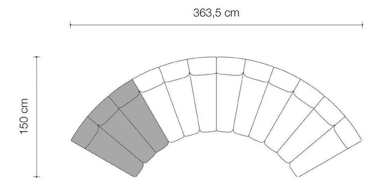 Casa Padrino Luxus Couch Weiß / Schwarz 109 x 95 x H. 83,5 cm - Gebogenes & Erweiterbares Luxus Wohnzimmer Sofa