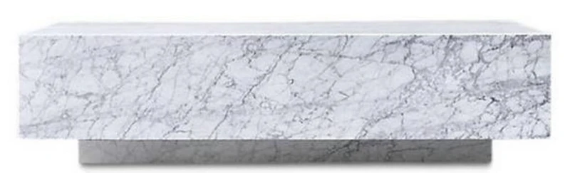 Casa Padrino Luxus Couchtisch Weiß 100 x 100 x H. 35 cm - Quadratischer Wohnzimmertisch aus Carrara Marmor - Marmortisch - Luxus Qualität