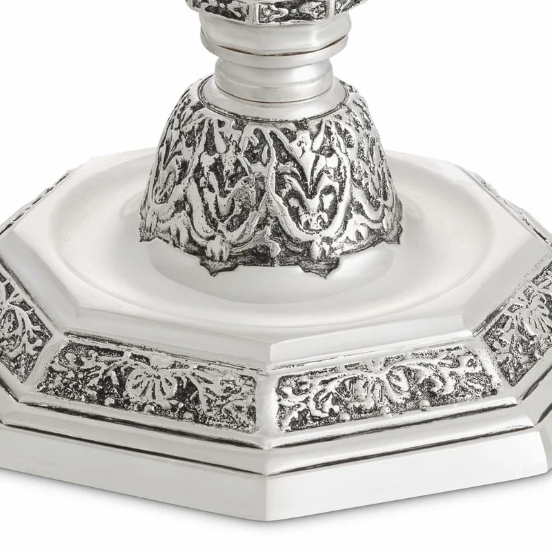 Casa Padrino Luxus Barock Kerzenständer im französischen Stil Antik Silber H. 25 cm - Barockstil Deko Accessoires