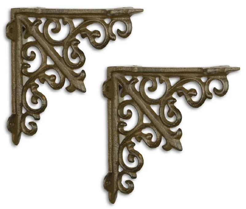 Casa Padrino Jugendstil Wandhalter Set Antik Braun 14 x H. 14 cm - Barock & Jugendstil Wanddeko Accessoires