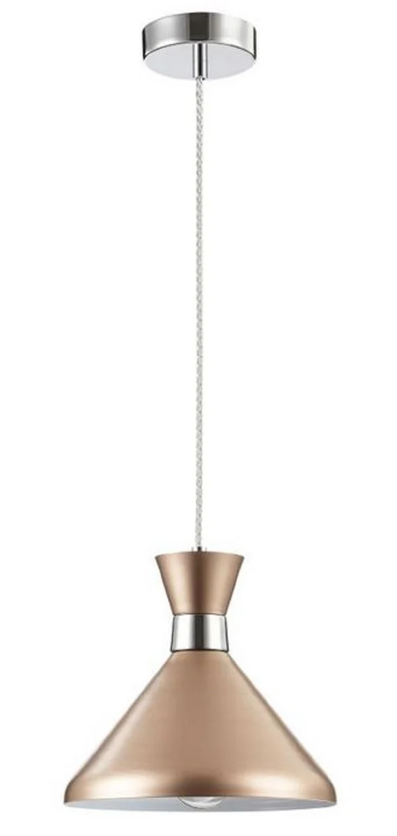 Casa Padrino Hängeleuchte Champagnerfarben / Silber Ø 22,5 cm - Höhenverstellbare Leuchte