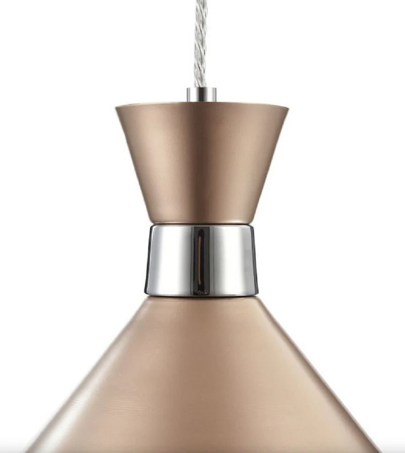 Casa Padrino Hängeleuchte Champagnerfarben / Silber Ø 22,5 cm - Höhenverstellbare Leuchte