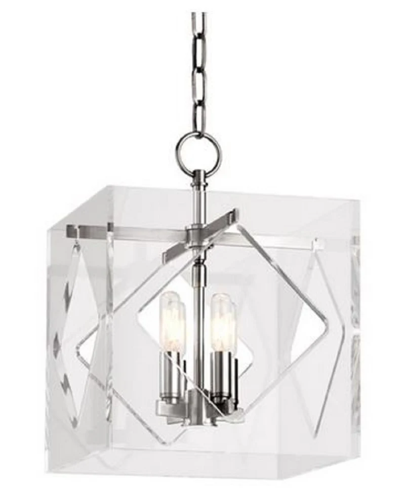 Casa Padrino Luxus Hängeleuchte Silber 30,5 x 30,5 x H. 40,7 cm - Pendelleuchte in Würfelform
