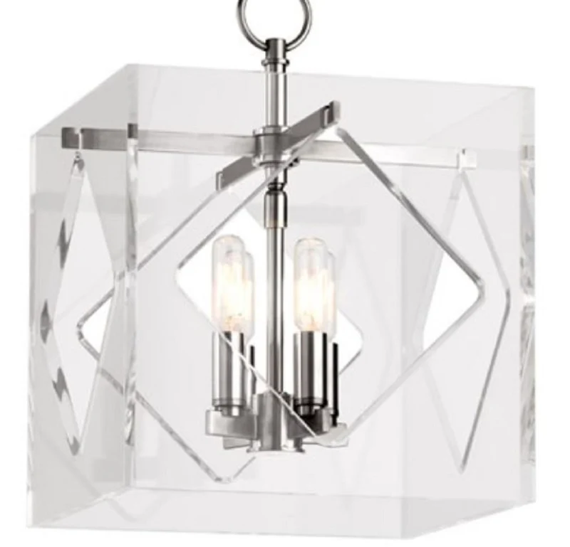 Casa Padrino Luxus Hängeleuchte Silber 30,5 x 30,5 x H. 40,7 cm - Pendelleuchte in Würfelform