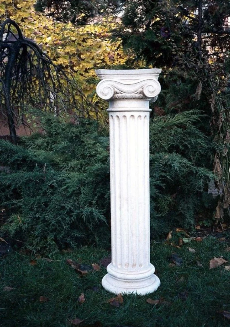 Casa Padrino Barock Säule / Gartensäule Weiß 24 x 24 x H. 90 cm - Gartendeko Accessoires