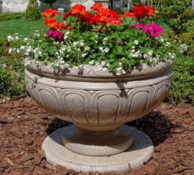 Casa Padrino Barock Blumentopf Ø 80 x H. 52 cm - Runder Prunkvoller Pflanzentopf im Barockstil - Special!