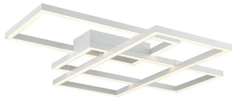 Casa Padrino Designer LED Deckenleuchte Weiß 78 x 68 x H. 8 cm - Luxus Kollektion