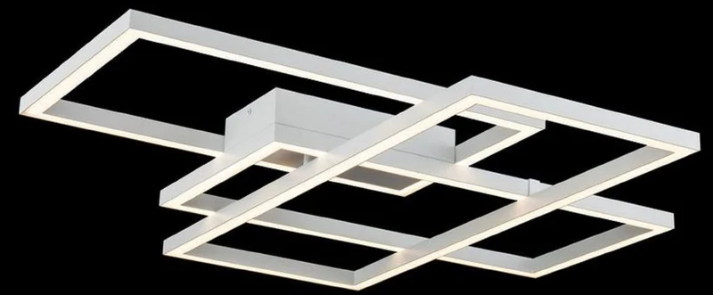 Casa Padrino Designer LED Deckenleuchte Weiß 78 x 68 x H. 8 cm - Luxus Kollektion