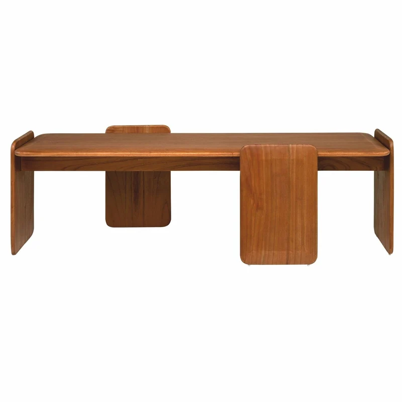 Casa Padrino Luxus Couchtisch Bernstein 155 cm - Massivholz Wohnzimmertisch - Wohnzimmer Möbel - Luxus Möbel