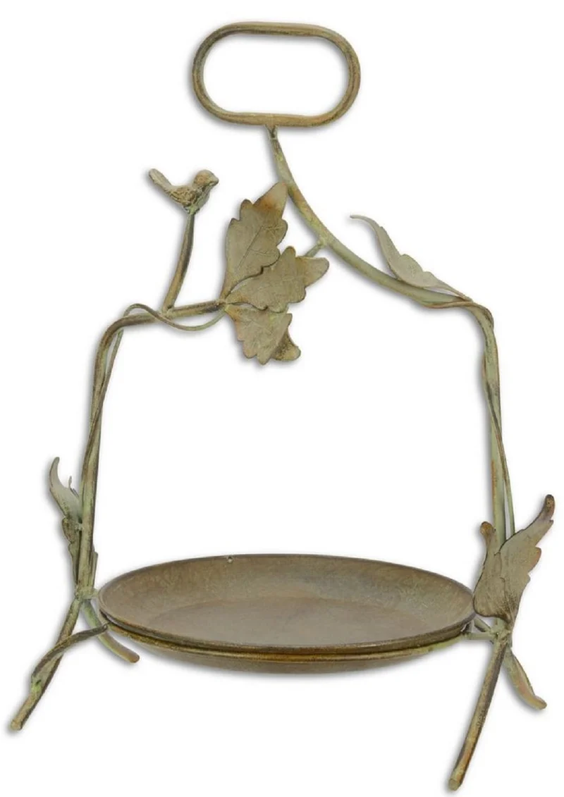 Casa Padrino Jugendstil Serviertablett mit Tragegriff Antik Grün / Rostfarben 35,5 x 24,5 x H. 44,3 cm - Garten Accessoires