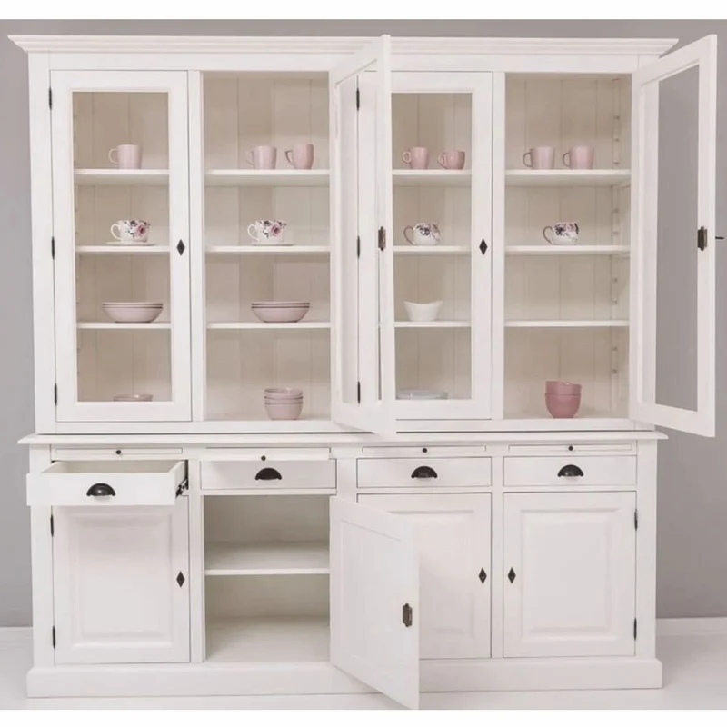 Casa Padrino Landhausstil Esszimmer Schrank Weiß 227 x H. 225 cm - Esszimmer Möbel