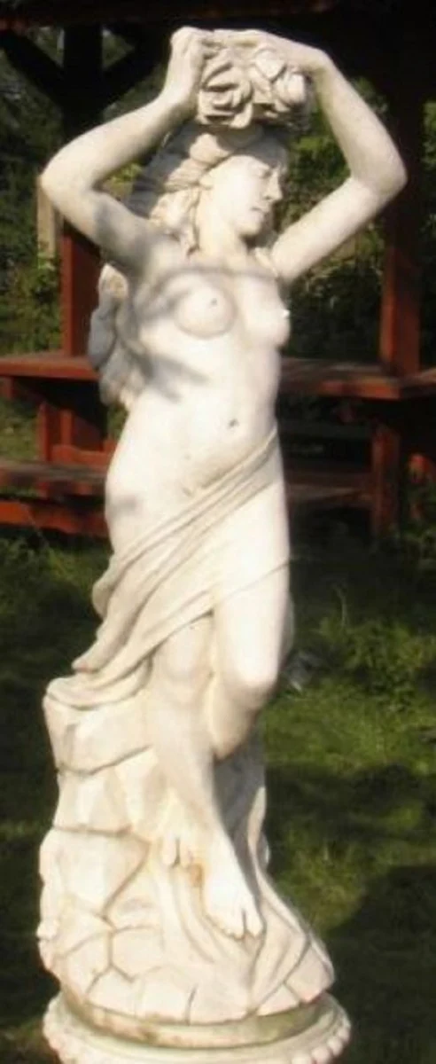 Casa Padrino Jugendstil Skulptur Jungfrau Ø 47 x H. 130 cm - Prunkvolle Gartendeko - Special!