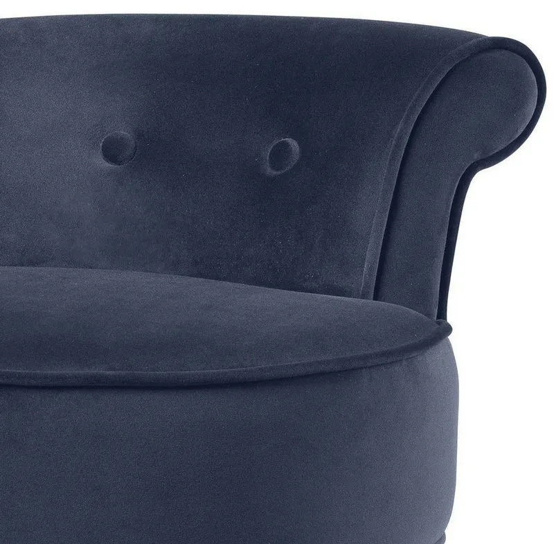 Casa Padrino Luxus Barstuhl Mitternachtsblau / Schwarz 45 x 51 x H. 88 cm - Barhocker mit edlem Samtstoff