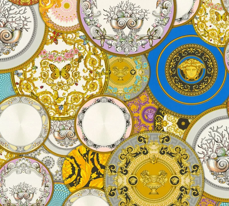 Versace Designer Barock Vliestapete 349011 Les Etoiles de la Mer 2 Mehrfarbig - Design Tapete - Hochwertige Qualität